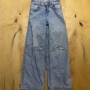 Abercrombie Kids Light Blue High Rise Wide Leg Jeans